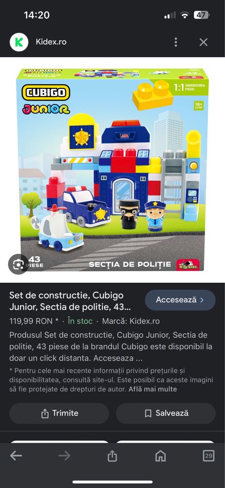 Joc de construcție secția de poliție cubigo junior