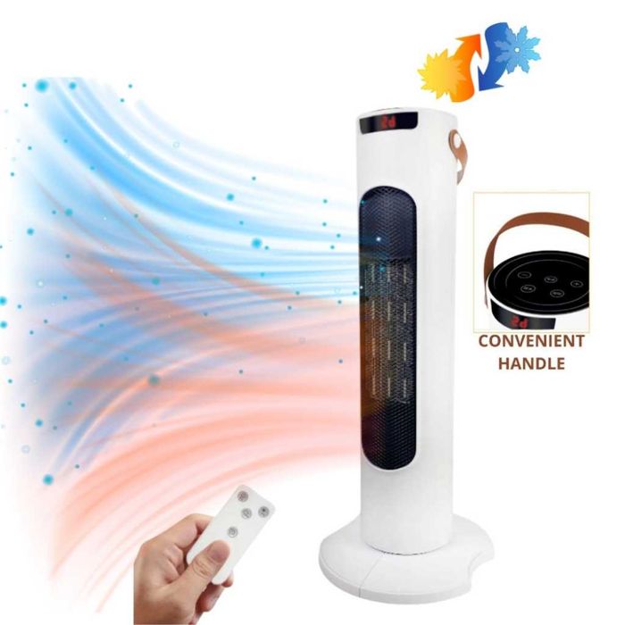 Вентилаторна печка 2в1 с керамичен нагревател, дист. LED дисплей–1500W