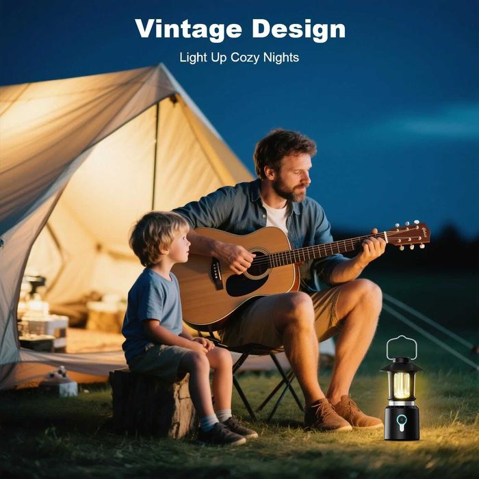 Телескопичен LED къмпинг фенер с акумулаторна батерия 8000mAh,3 режима