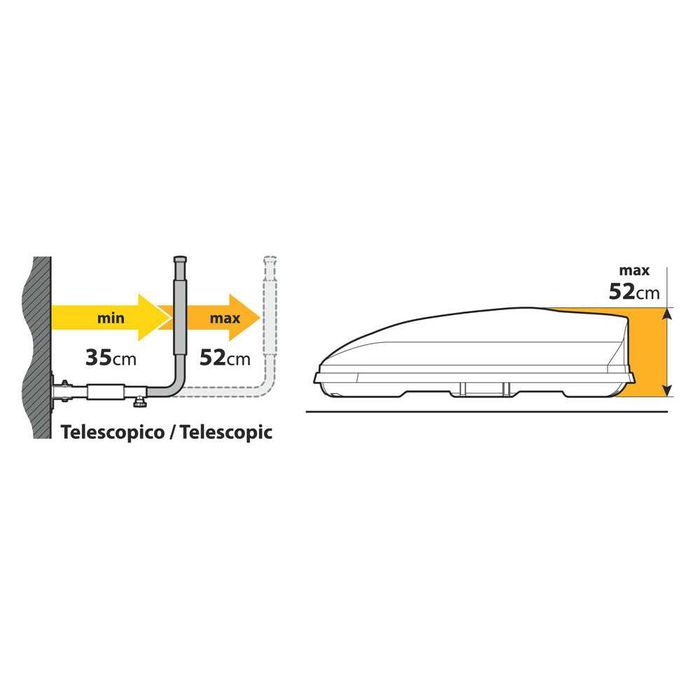 Телескопична стойка за стена за автобокс багажник Nordrive