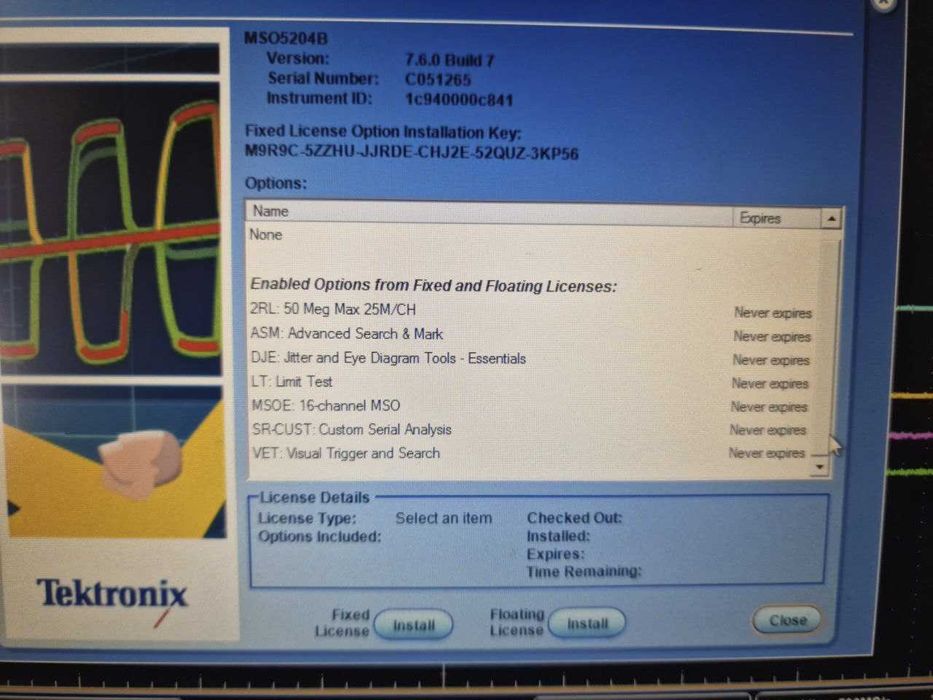 Tektronix MSO5204B Osciloscop 2Ghz 4x Analog + 16x Digital Windows 7