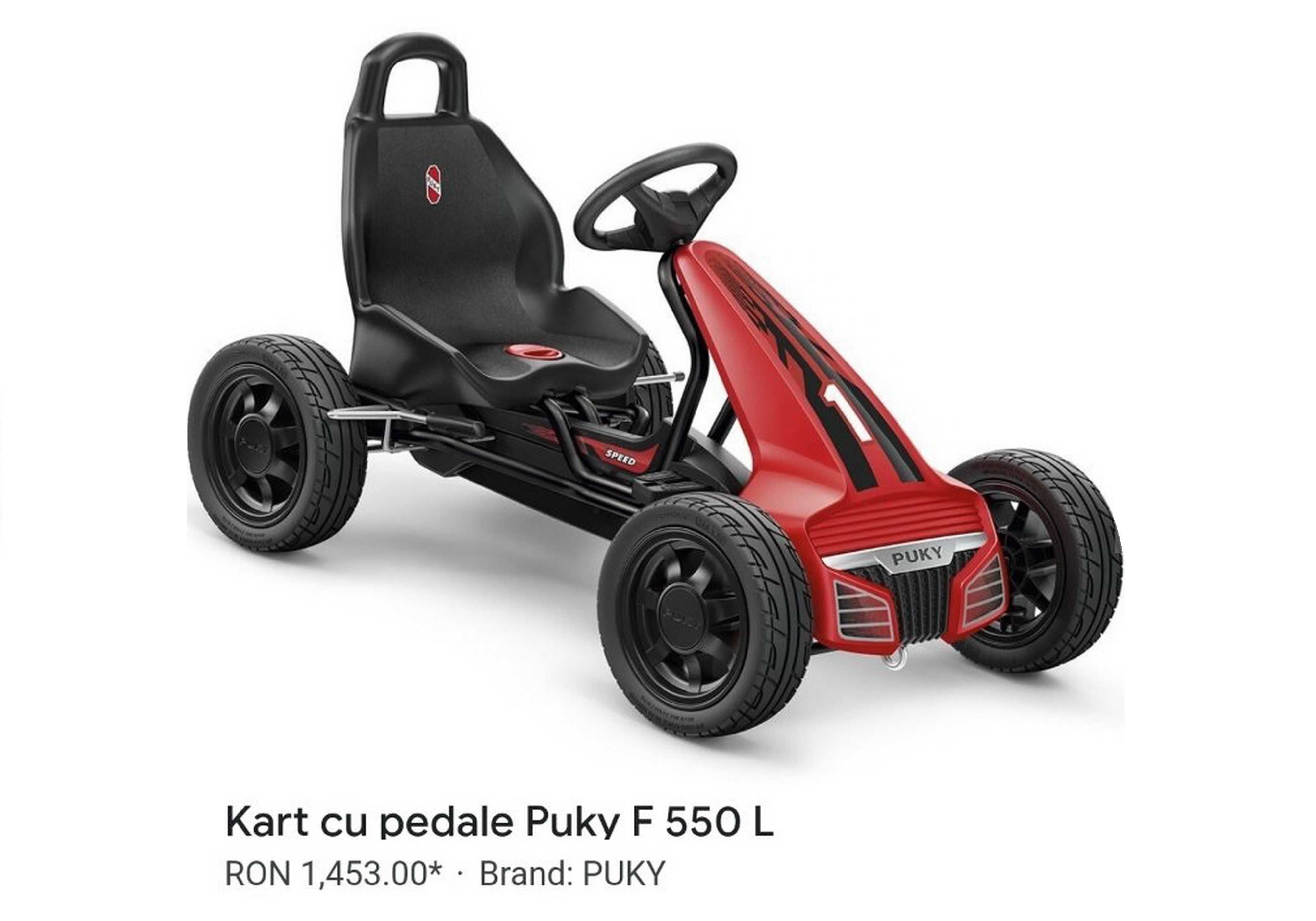 Cart (kart) cu pedale pentru copii PUKY F 550 L – roșu cu negru