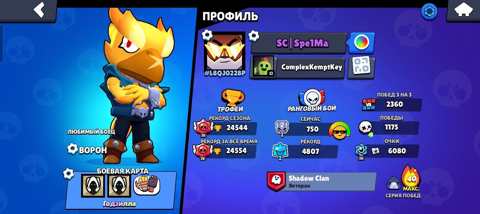Продаётся аккаунт в игре бравл стар