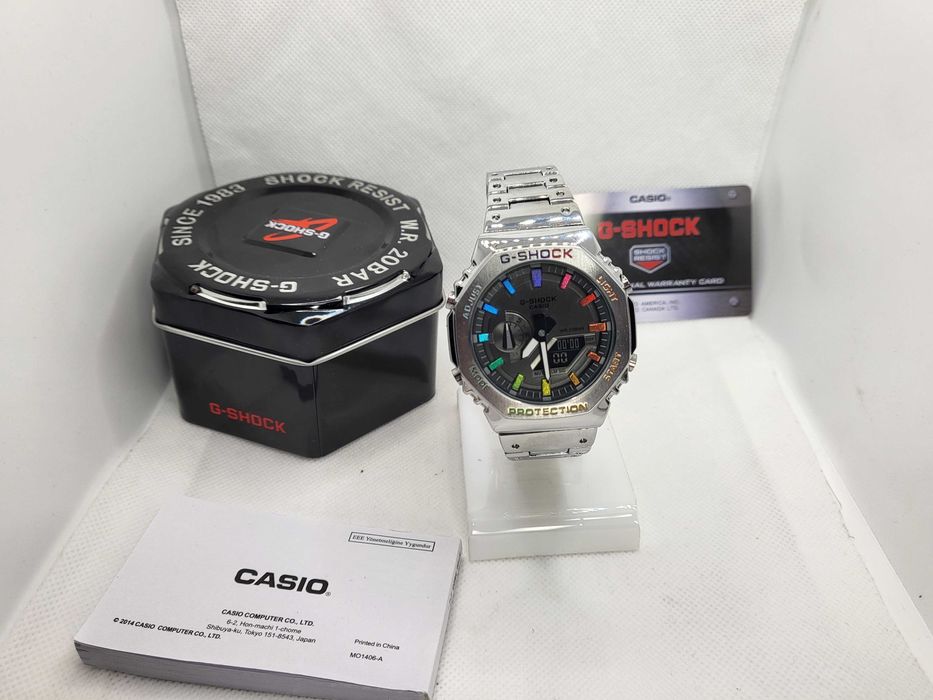 Ceas Casio g shock Full METAL GM B Silver Rainbow Nou, Garantie 2 ani
