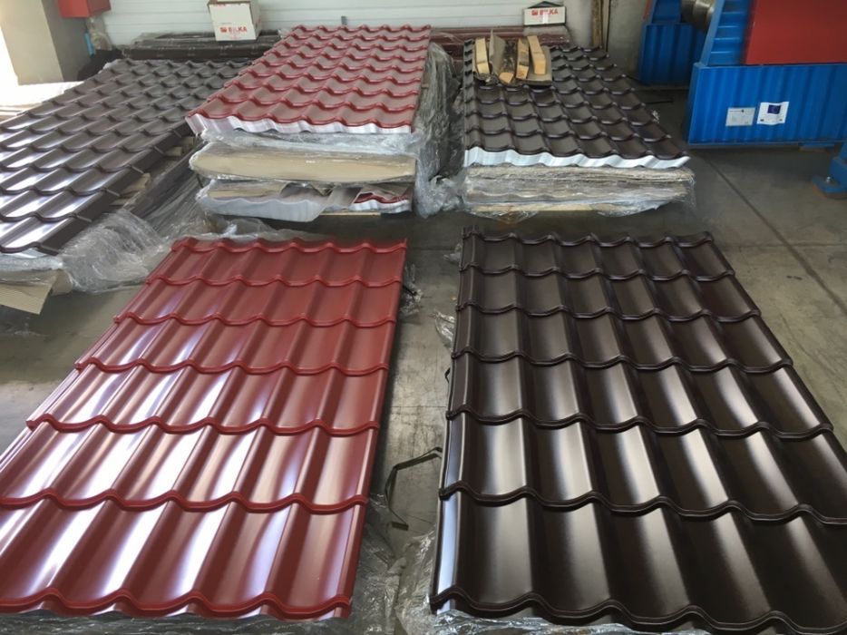 Метална керемида 2 цвята червен RAL3011 и кафяв RAL8017 ламарина ЛТ LT