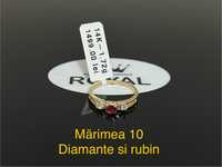 Bijuteria Royal CB : Inel dama aur 14k diamant rubin 1,72gr