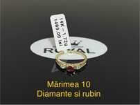 Bijuteria Royal CB : Inel dama aur 14k diamant rubin 1,72gr