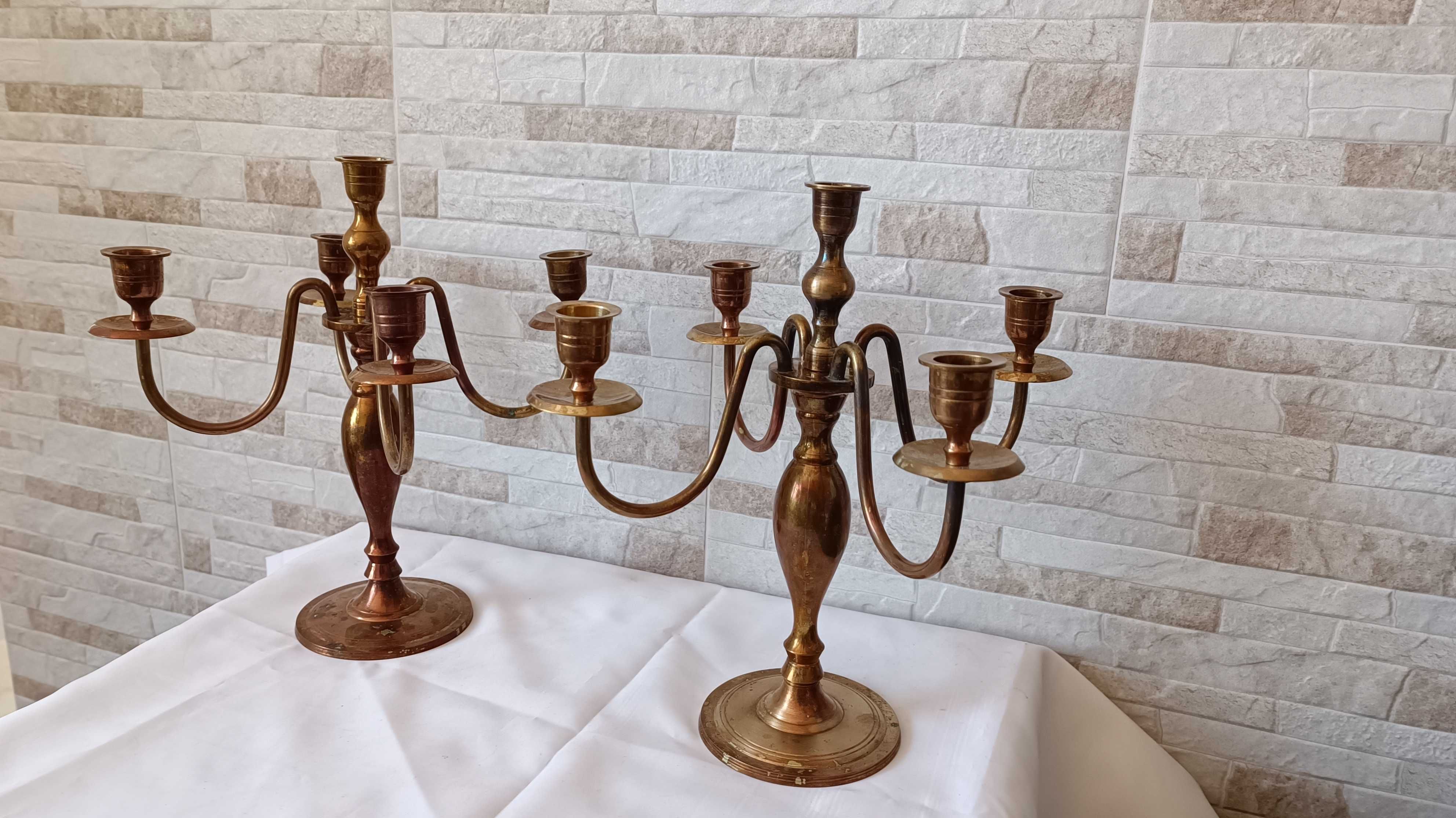 Комплект стари френски бронзови свещници