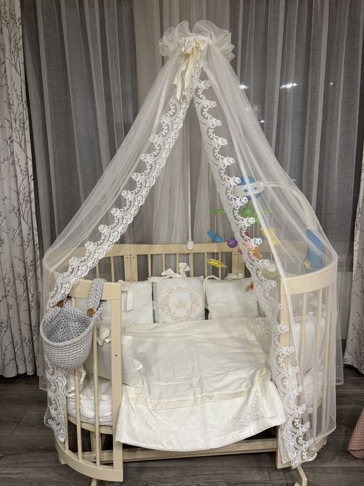 Детский манеж Паулина с маятником + премиум-комплект аксессуаров