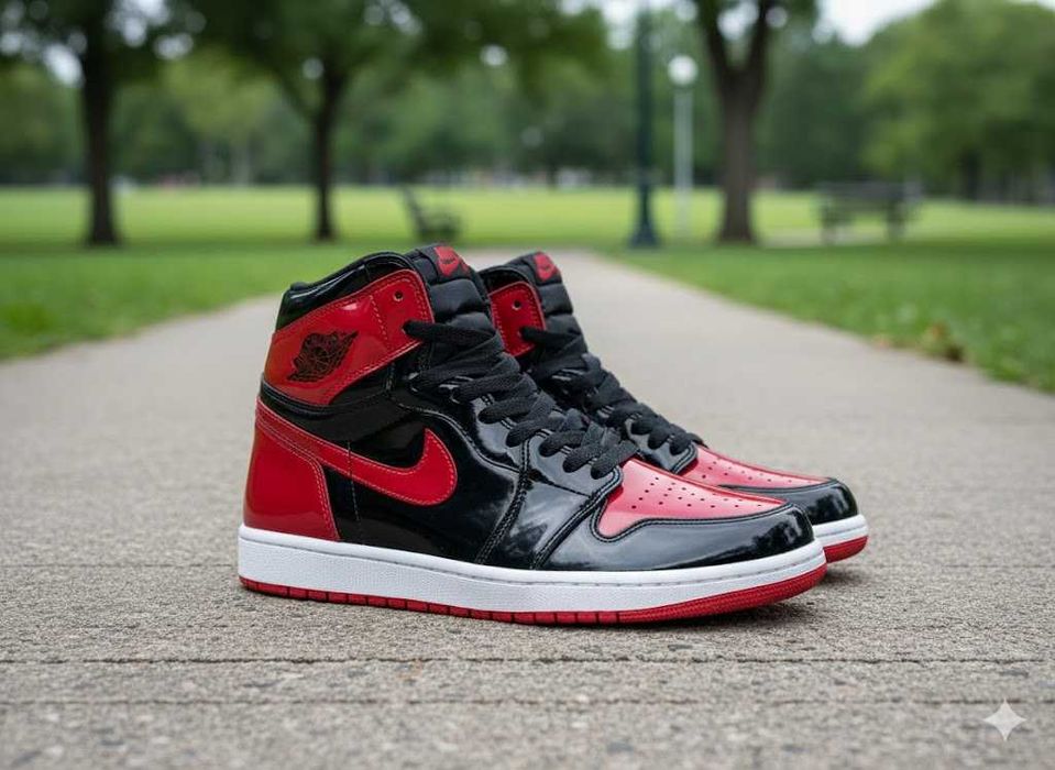 Adidasi Jordan 1 High Patent Bred