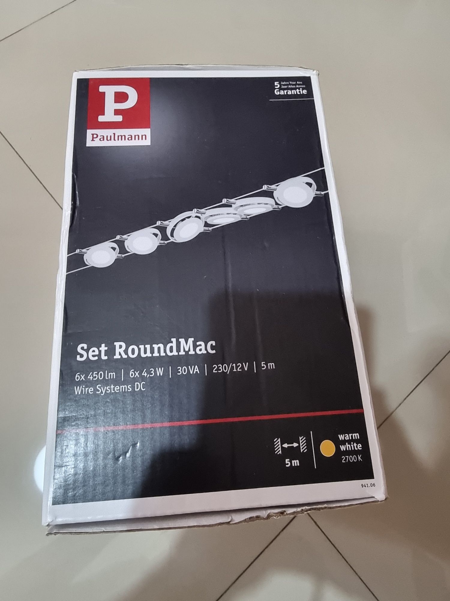 Oferta! SET 6x lustră pe cablu LED/4W ROUNDMAC 230V albă Paulmann 9410