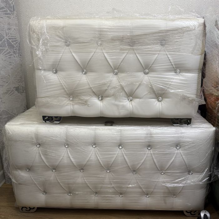 Сундуки 2в1 белый кожынный