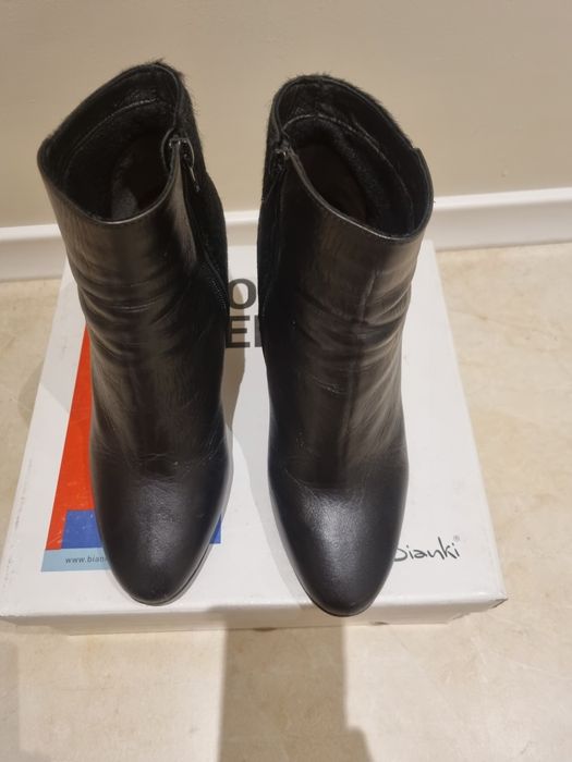 Дамски боти Бианки кожа и косъм 39