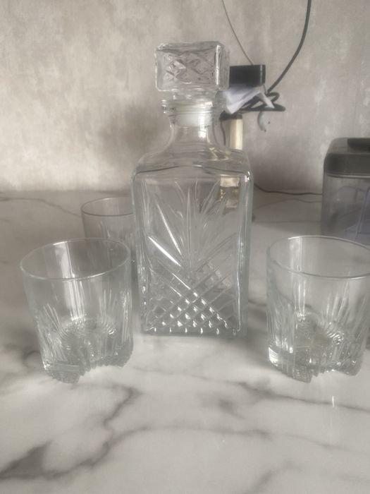 Набор стекло, 3 стакана, с узором