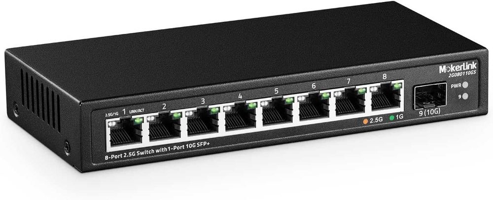 Switch Ethernet MokerLink 8 port 2.5 Gigabit SFP 10G negestionat