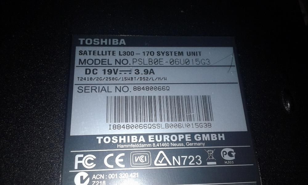 Лаптоп Toshiba Satellite L300 SSD HD WIN 10 17 ИНЧА