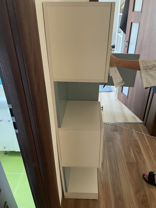 Biblioteca pentru copii cu mdf lucios crem cu blue urgent