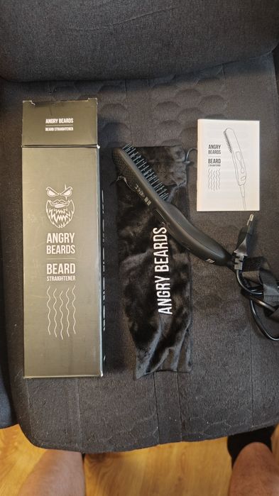 Perie electrică barba Angry Beards Beard Straightener – ca nou, cu hus