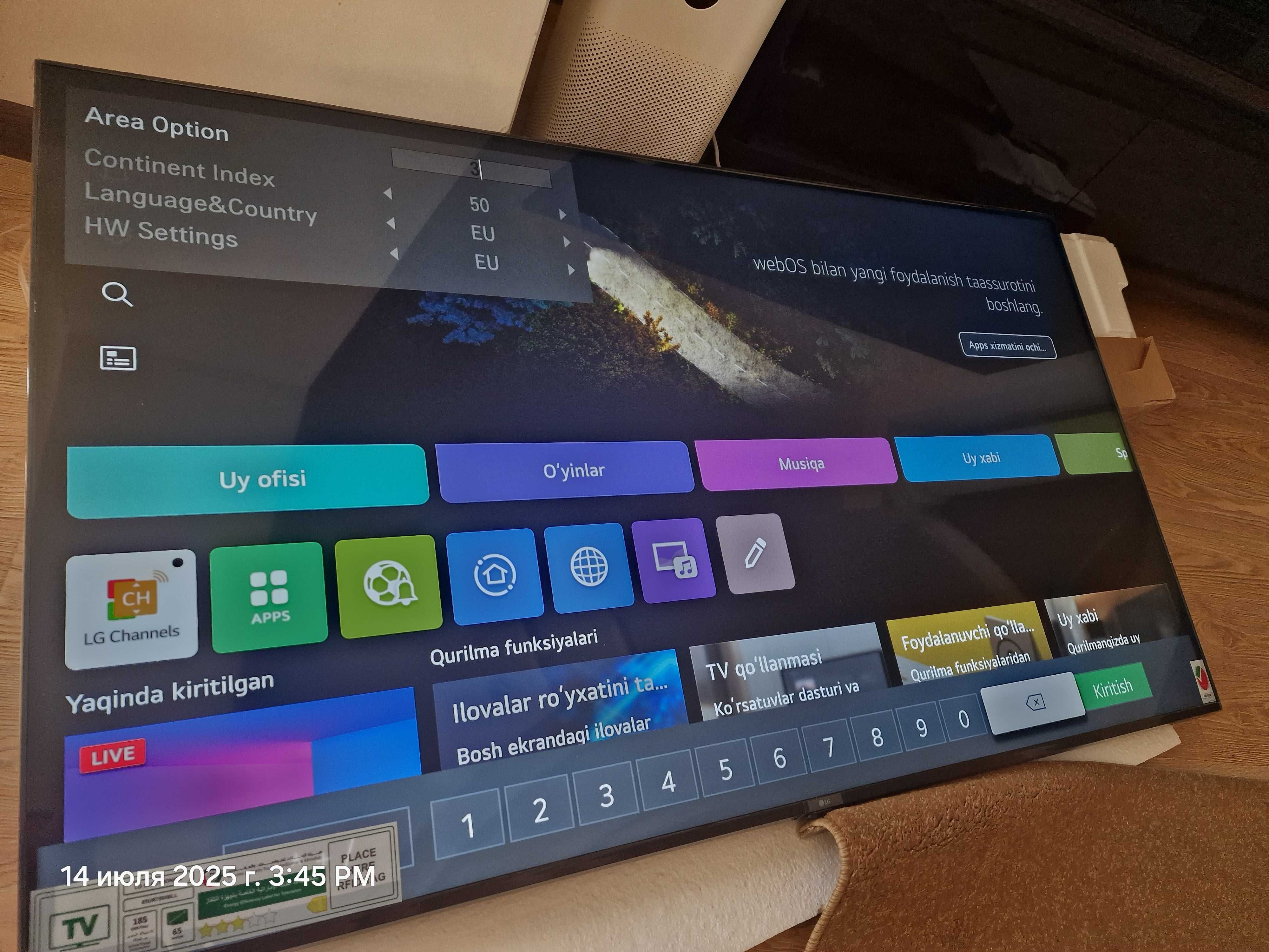 43" LG smart web oc
