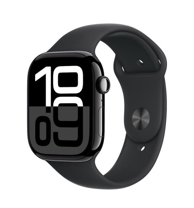 НОВ!!! Apple Watch 10 GPS, Jet Black Aluminum Case 42mm, Black Sport