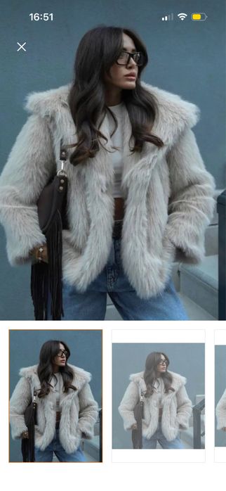 Късо палто с косъм - НОВО