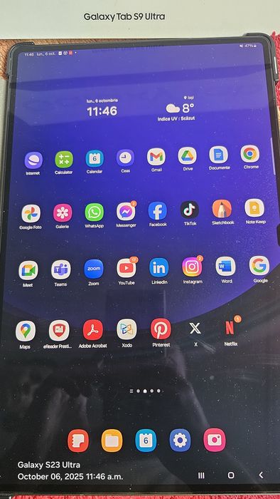 Samsung Tab S9 ultra, 256 GB, WI-FI, 5G, ca NOU