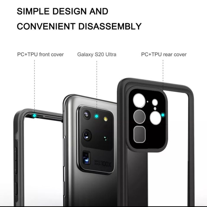 IP68 Waterproof кейс Samsung Note 20 + каишка