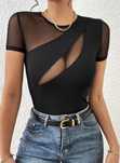 Top negru  lycra  și tiul/new model, import Italia