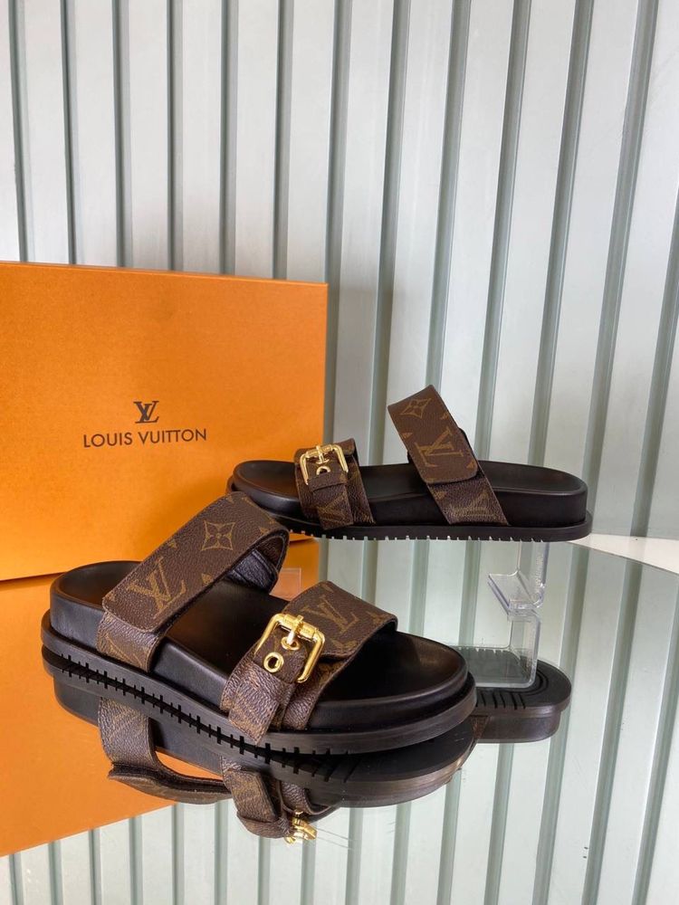 Papuci/Sandale Louis Vuitton Bom Dia Mule Piele Naturala