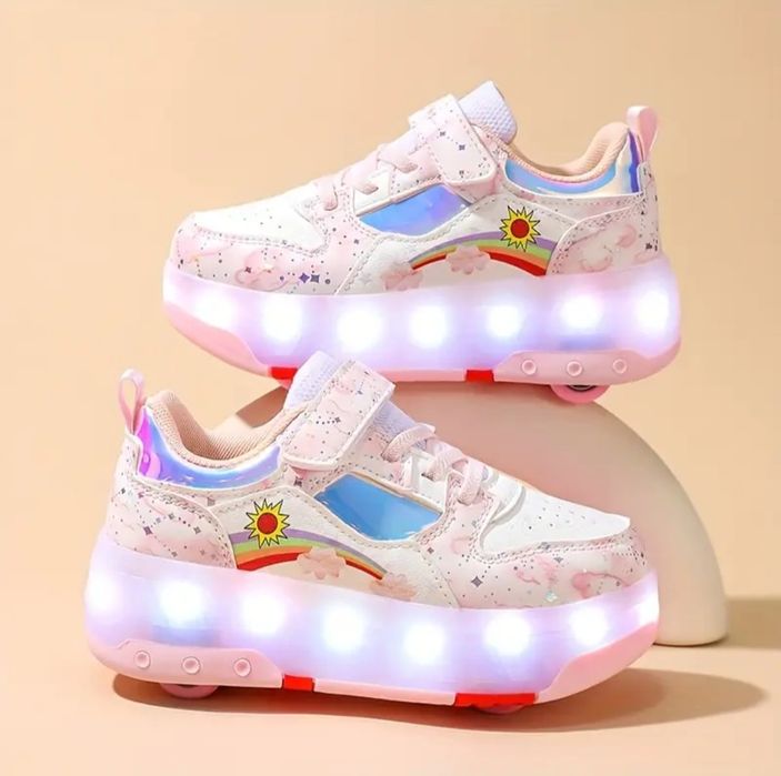 Светещи обувки с колелца, маратонки с колелца, Heelys - НОВИ