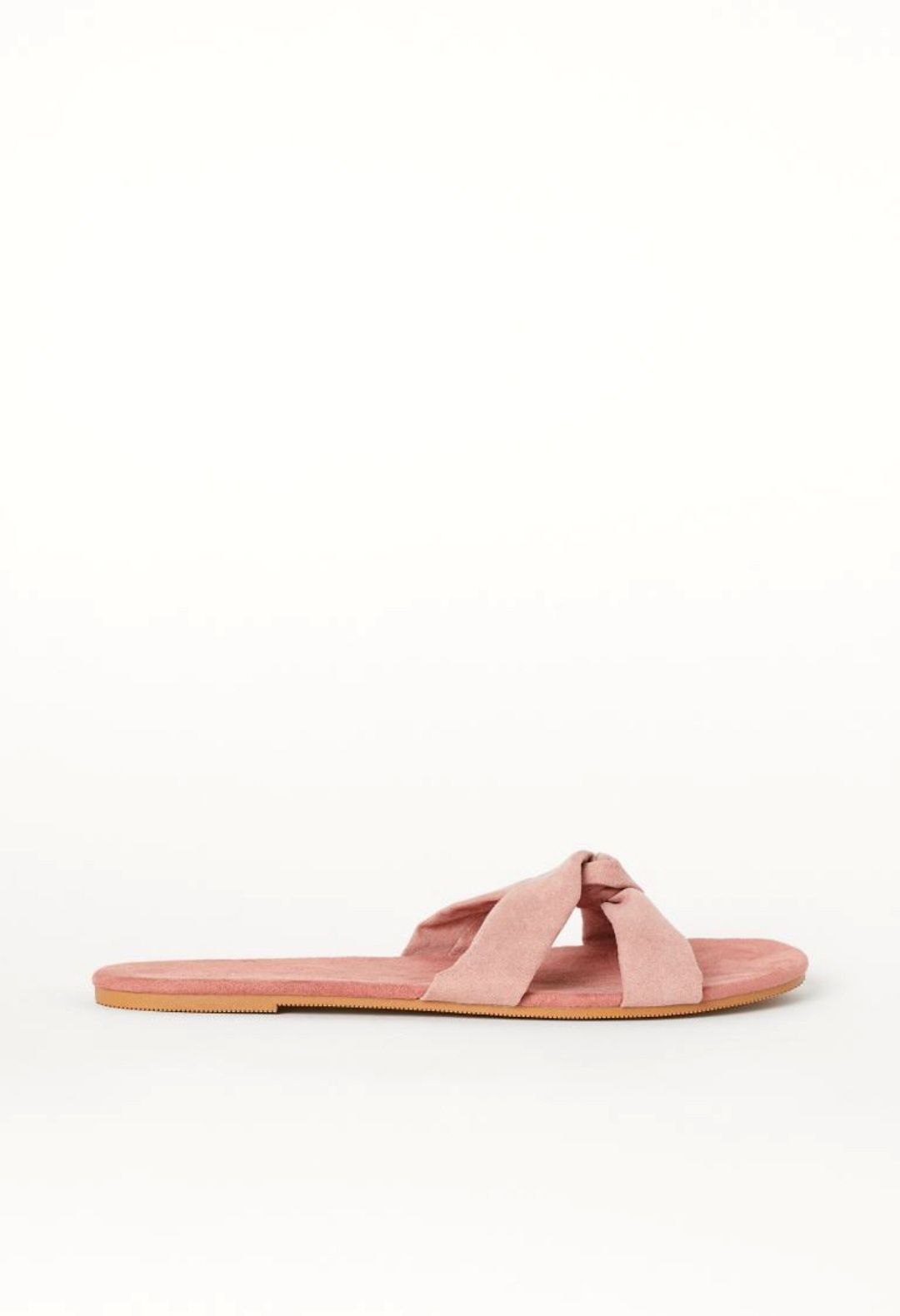Sandale tip Slapi Roz H&M Imitatie Piele Intoarsa
