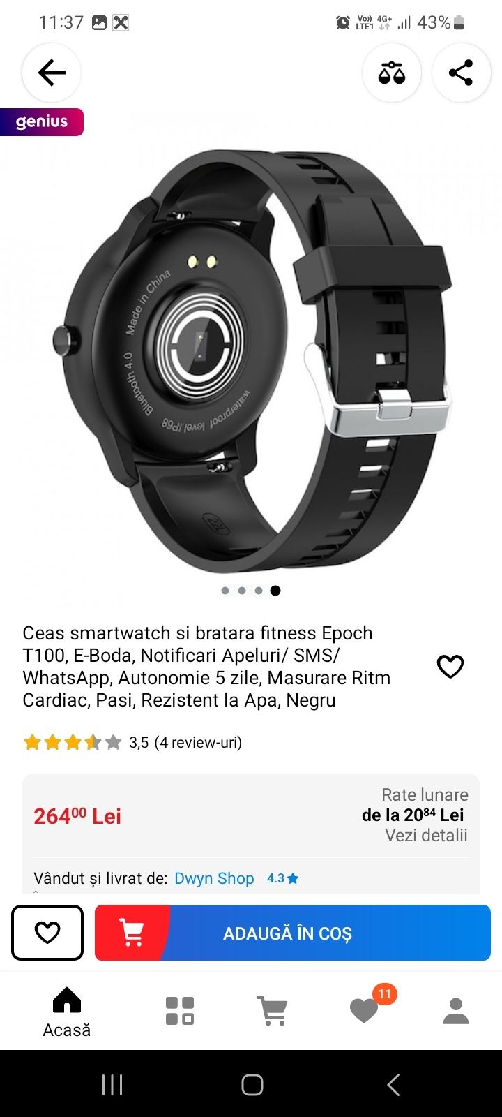 Smartwatch epoch Eboda T100