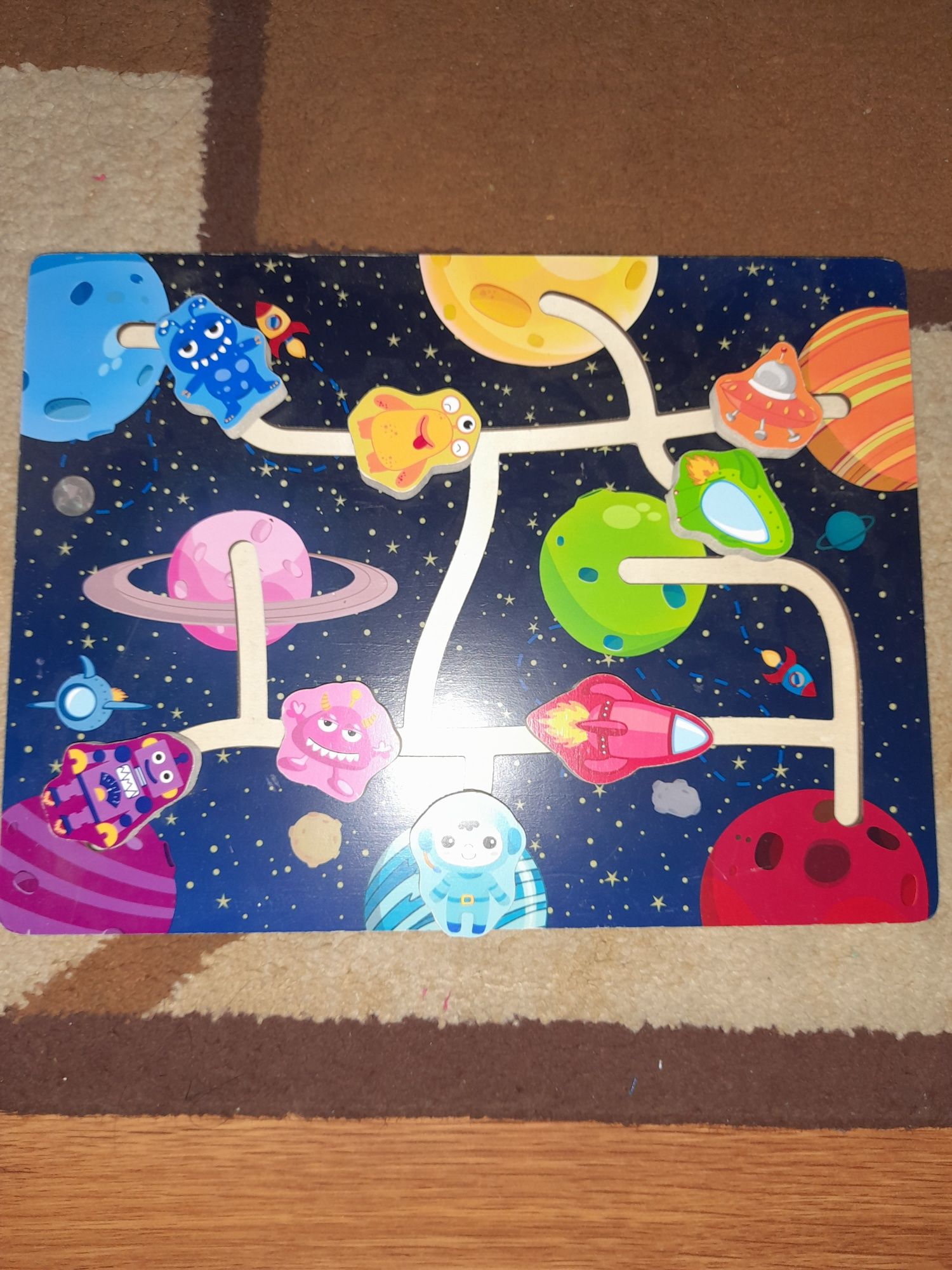 8 bucati puzzle lemn detasabile copii