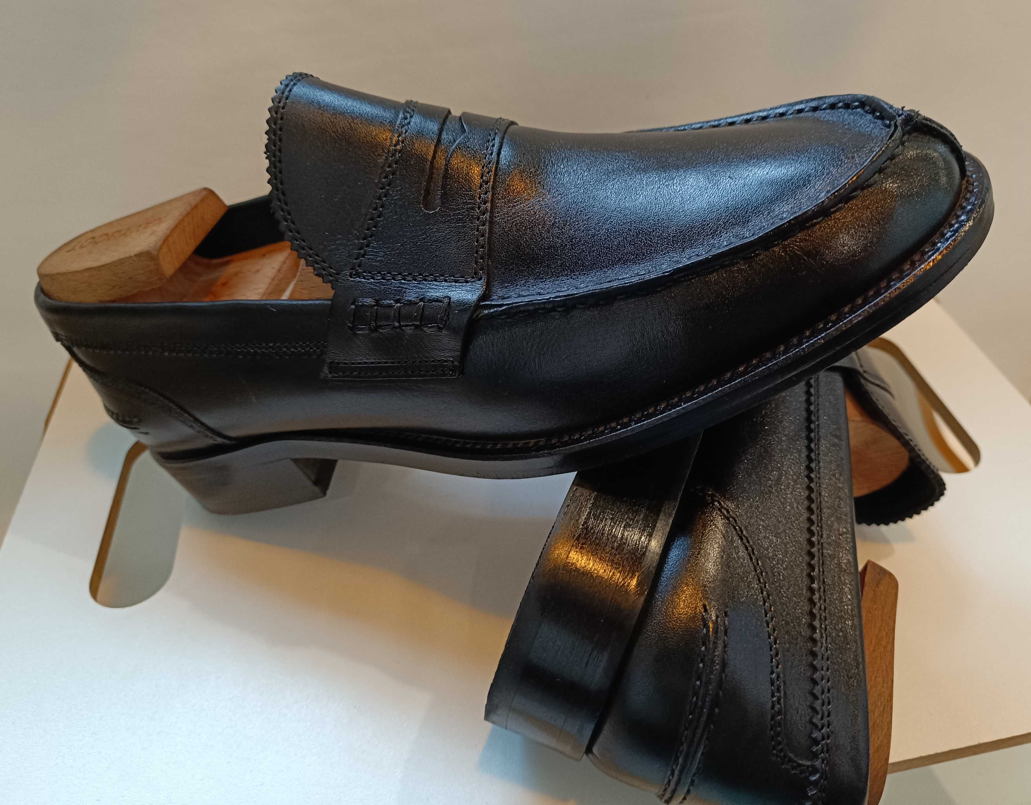 Pantofi loafer 45 lucrati manual Antica Cuoieria piele naturala moale