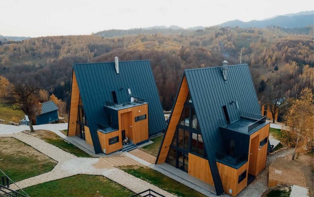 Vindem si realizam cabane din lemn tip casa sau Aframe la cheie