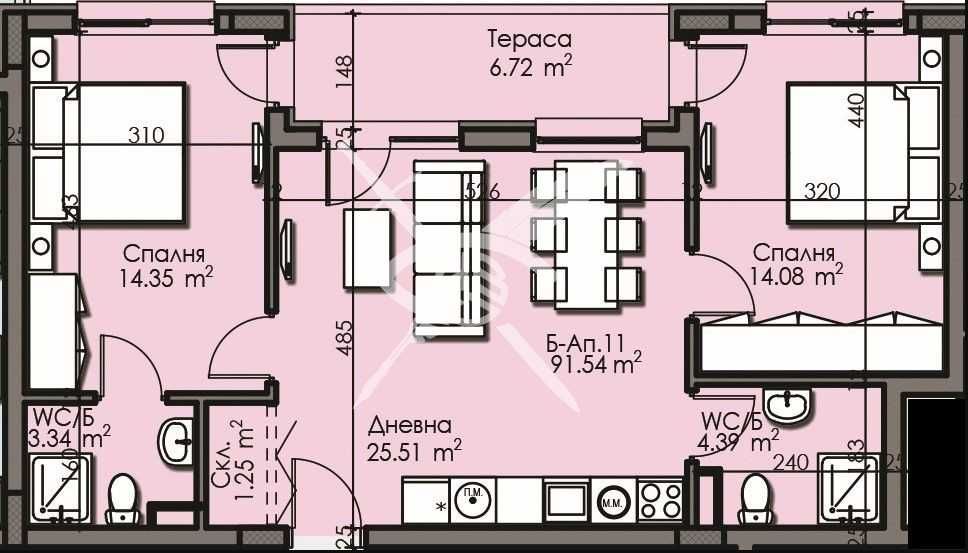Тристаен апартамент 919-26988