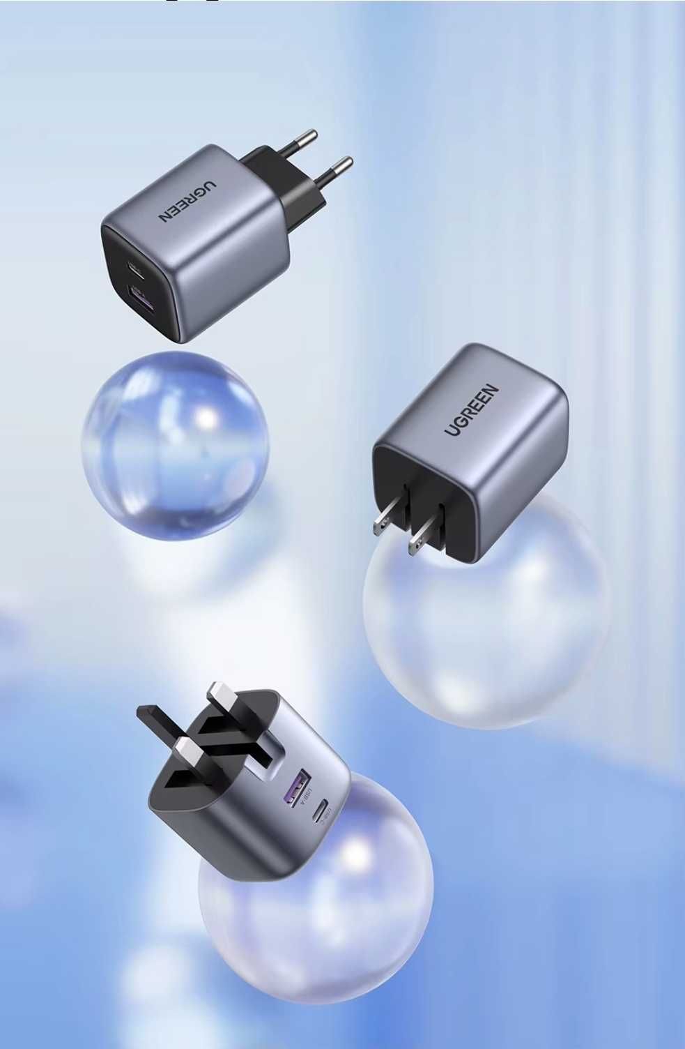 UGREEN CD350 Nexode Mini 35W GaN Type-C+USB-A For iPad/iPhone 15 16