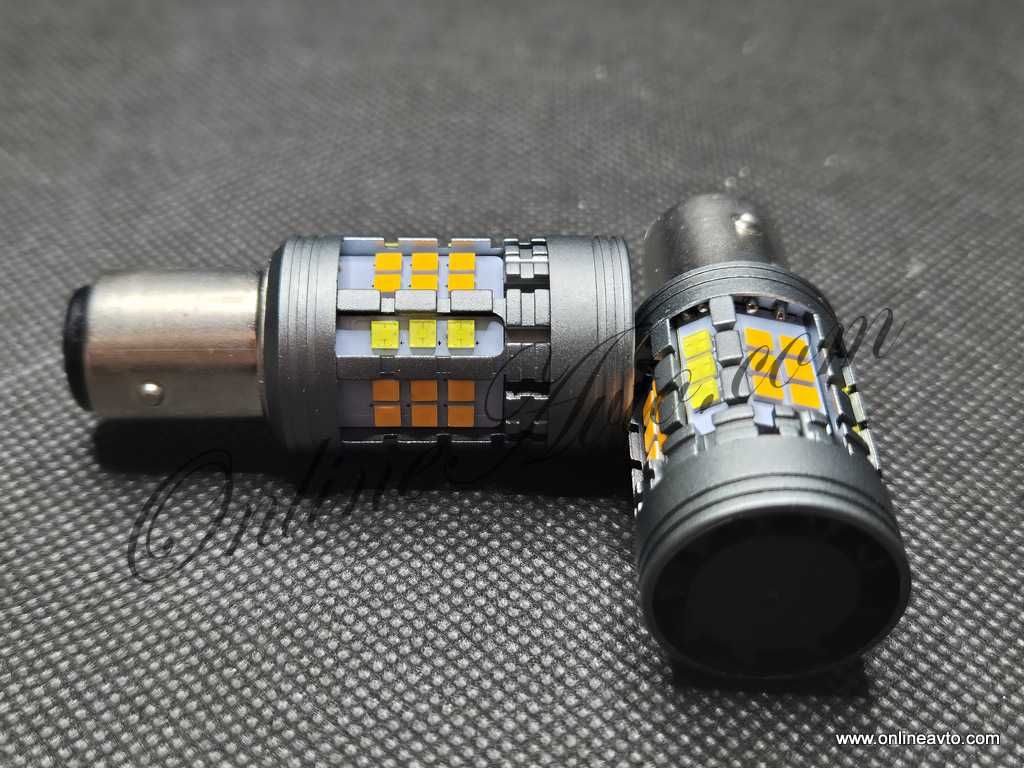 Ново!Крушки P21w/5w Дневни с мигач DRL дневни светлини Бели+Жълт Мигач