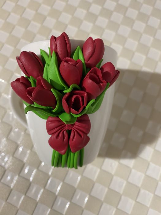 Ceasca decorata manual