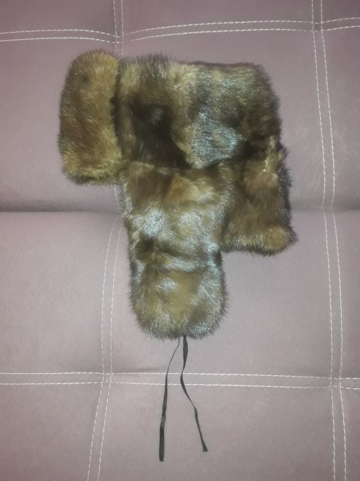 норковая шапка - ушанка - норка не крашенная