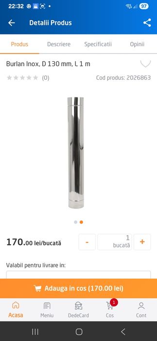 Vând tub de inox si cot la 90 d