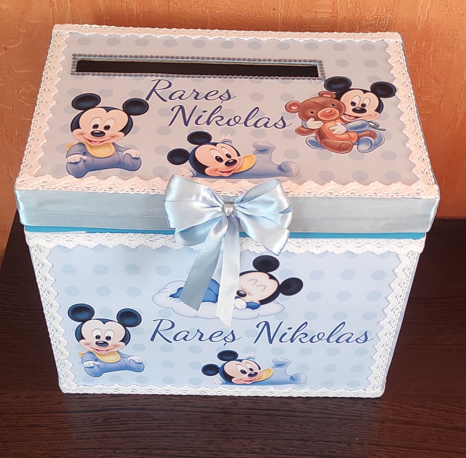 Cutie dar botez - Minnie sau Mickey Mouse