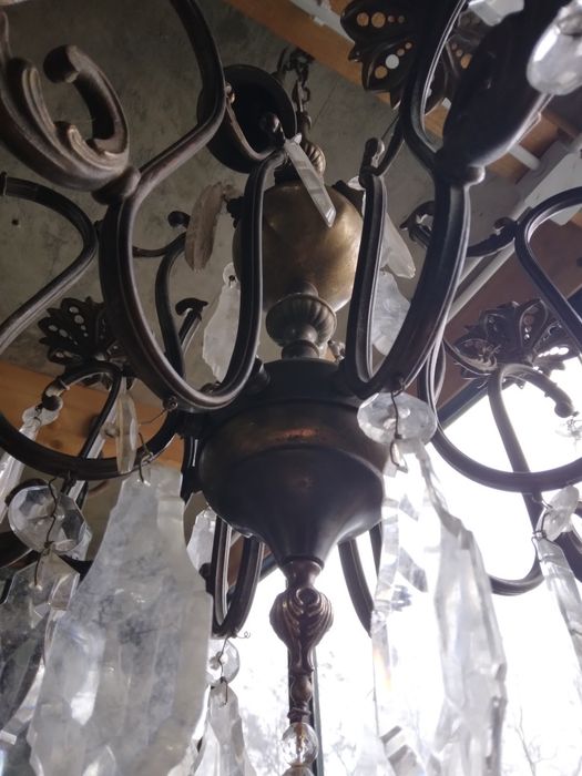 Candelabru / lustra din bronz și cristal, Louis al XV lea