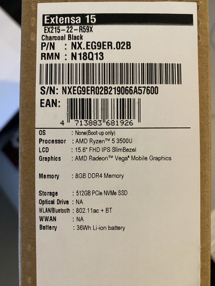 Acer EX215 - 22- R59X