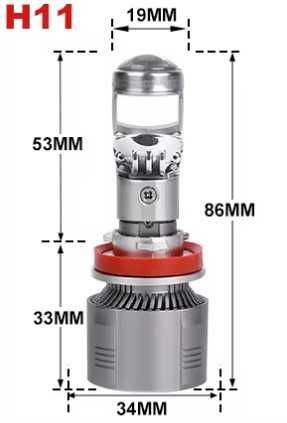 Лед крушки с лупа А80 за фарове Н11 Canbus 12-24V 220W 30000LM 5700К