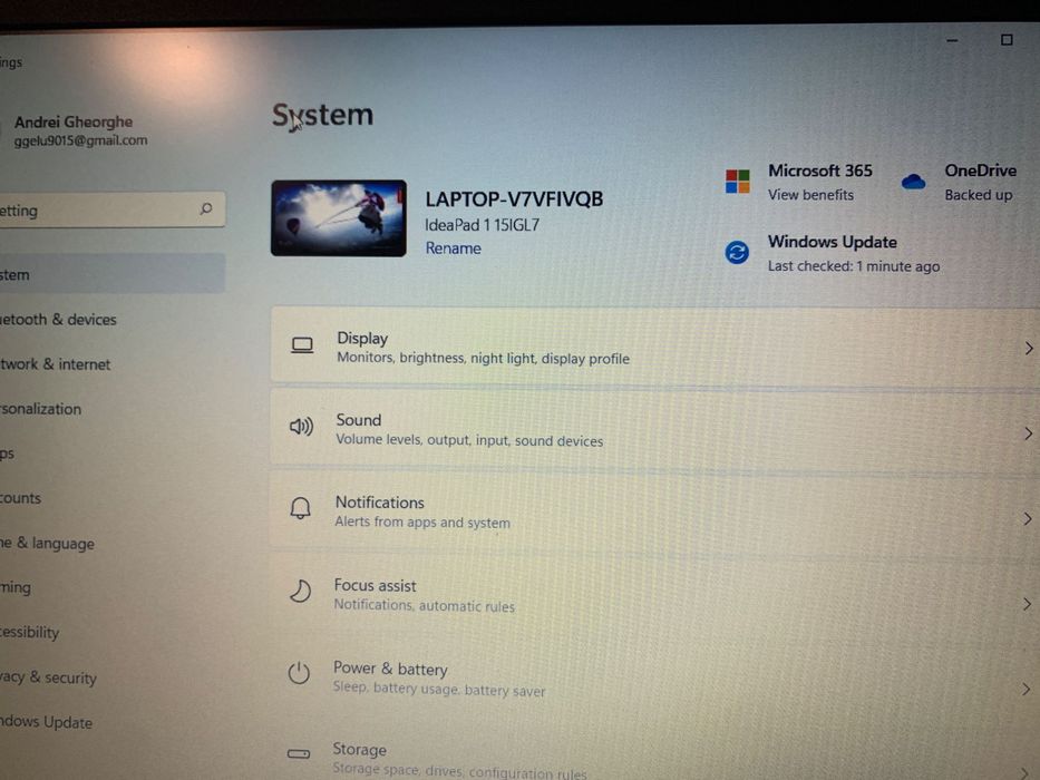 Laptop lenovo idealpad 1 15IGL7