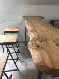 Барные стойки, столы в стиле лофт из натурального дерева