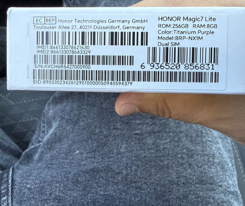 Honor Magic 7 lite 8RAM 256GB Titanium Purple