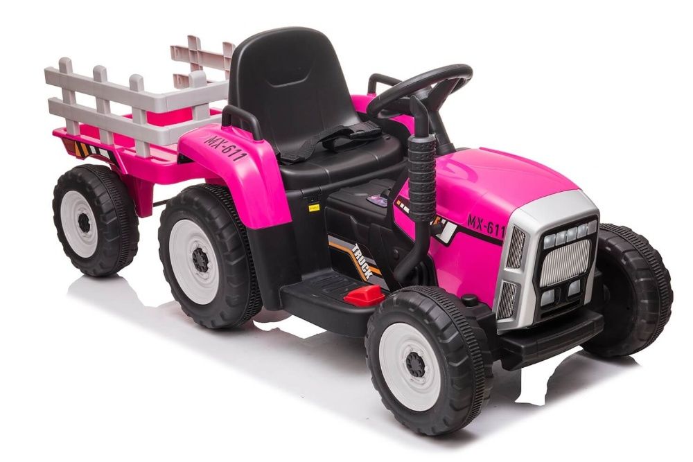 Tractor electric cu remorca pt copii BLOW TRUCK roti EVA (MX-611) Roz