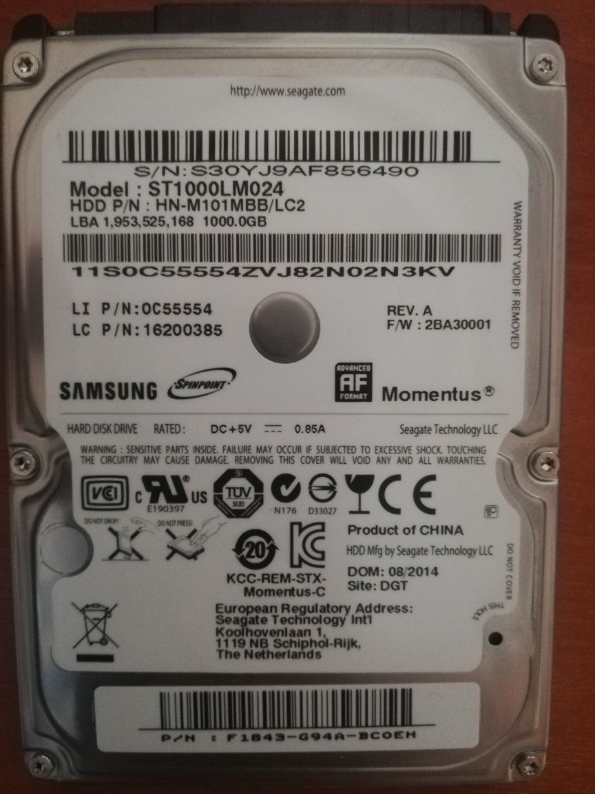 Диск за лаптоп 1TB (1000 MB) 2.5" Samsung